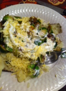 Brussels Sprouts on a Baked Potato